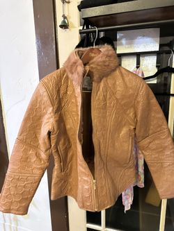 Biker Jacket Woman’s Brown Size Medium (Chebella)