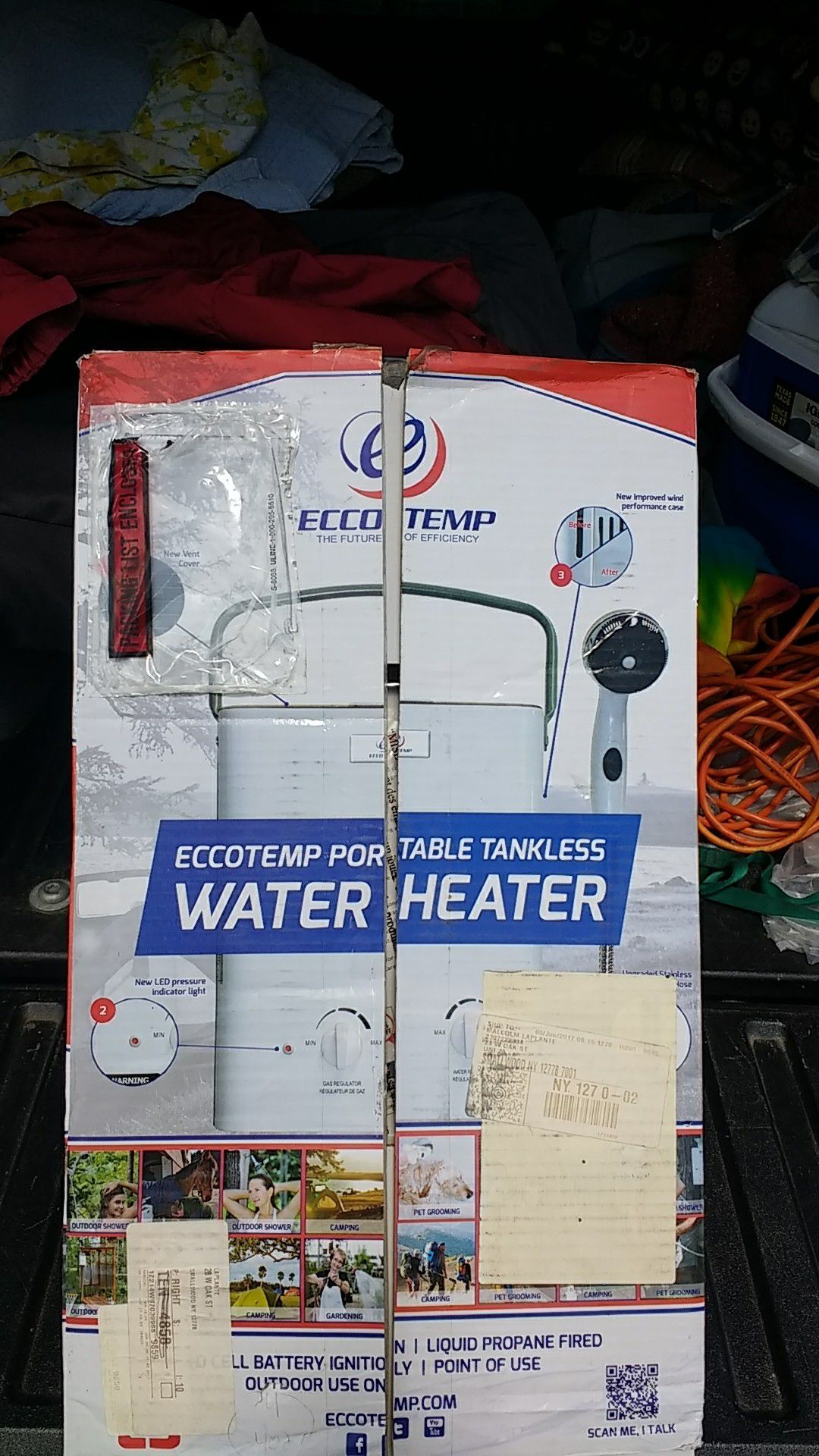 Ecotemp portable tankless water heater