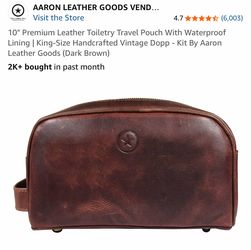 Leather toiletry bag