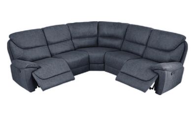 Blue Fabric Reclining Sectional Sofa