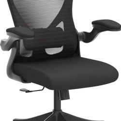 Ergonomic Office Chair Home Desk Office Chair with Flip-Armrest & Cushion for Lumbar Support, high Back Computer Chair with Thickened Cushion