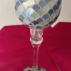 Mosaic Glass Candle Holder 