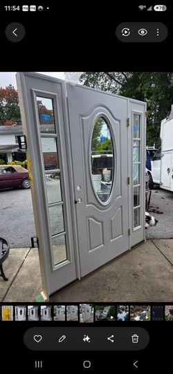 Exterior door with side lights