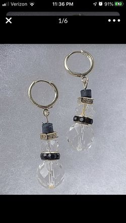 Hand Made Snowman Earrings