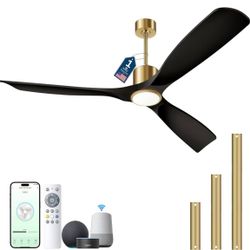 Ceiling Fan, Matte Black and Gold 60’ 