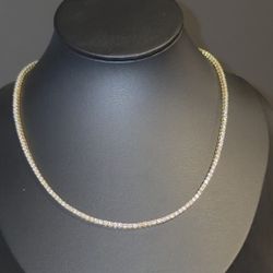 2mm 16 Inch Gold Over Silver Tennis Chain Sale 