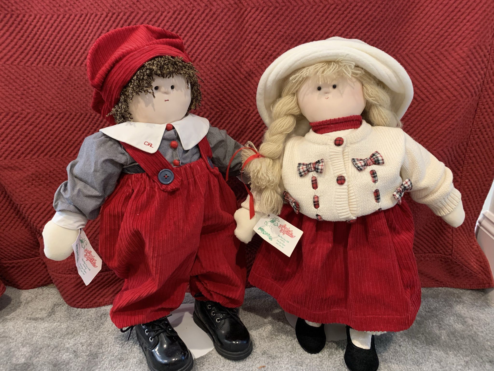 Boy And Girl 25” Handmade Fabric Dolls