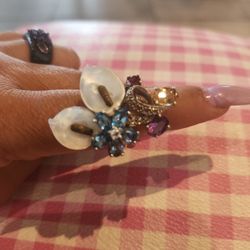 Sterling Silver MOP Topaz Amethyst Citrin Ring