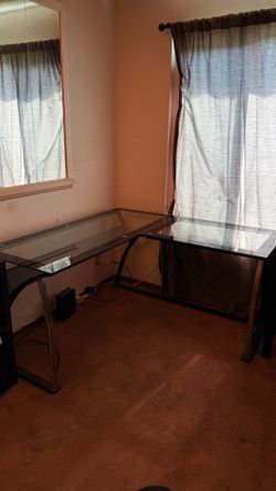 Tempered Glass Corner Desk