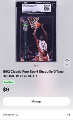 1992 classic Shaq cgc authenticated