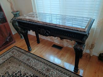 Traditional Table w Granite Top 54" x 22" x 35" tall