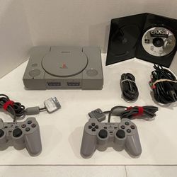 Sony PlayStation 1 Bundle With 2 OEM Controllers And Crash Bandicoot