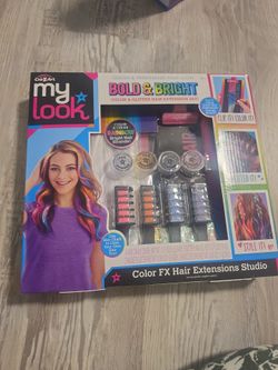 Color and glitter hair extensions set