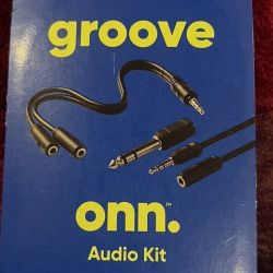 Onn Groove 18ft Audio Kit with Straight Cable 3.5mm Port & 1/4in Adapter - L

