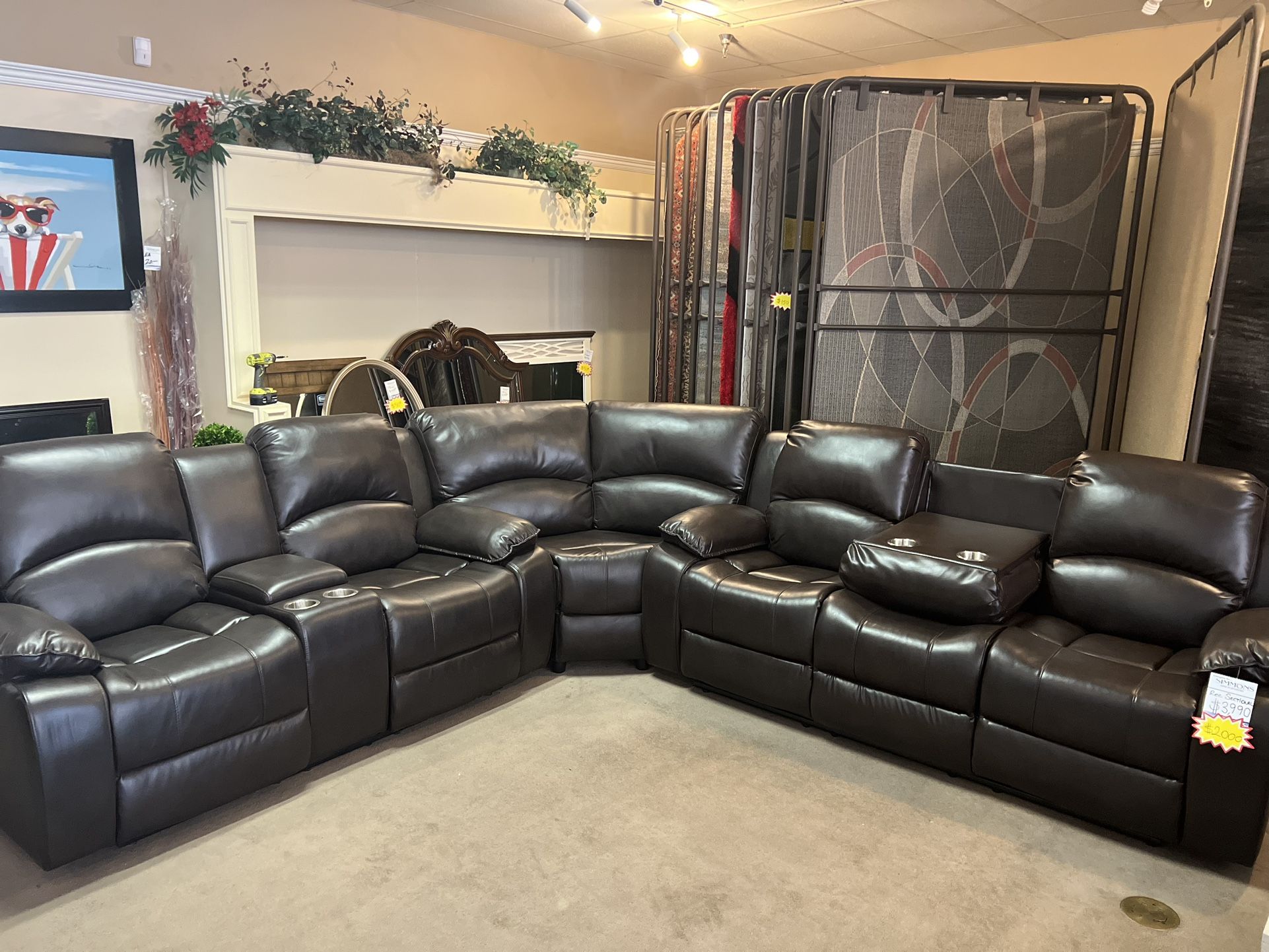 Brown Leather Recliner Sectional. đź’ĄDropped Down From $3,990 To $2000