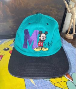 Vintage Mickey Unlimited Hat Teal Snap Back Cap Adult Mouse Disney