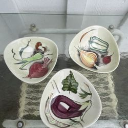 Set Of 3 Vintage Japan Tid Bit Serving Appetizer Dishes