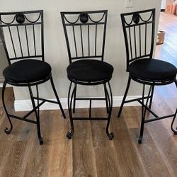 3 Swivel Counter Island Height  bar Stools