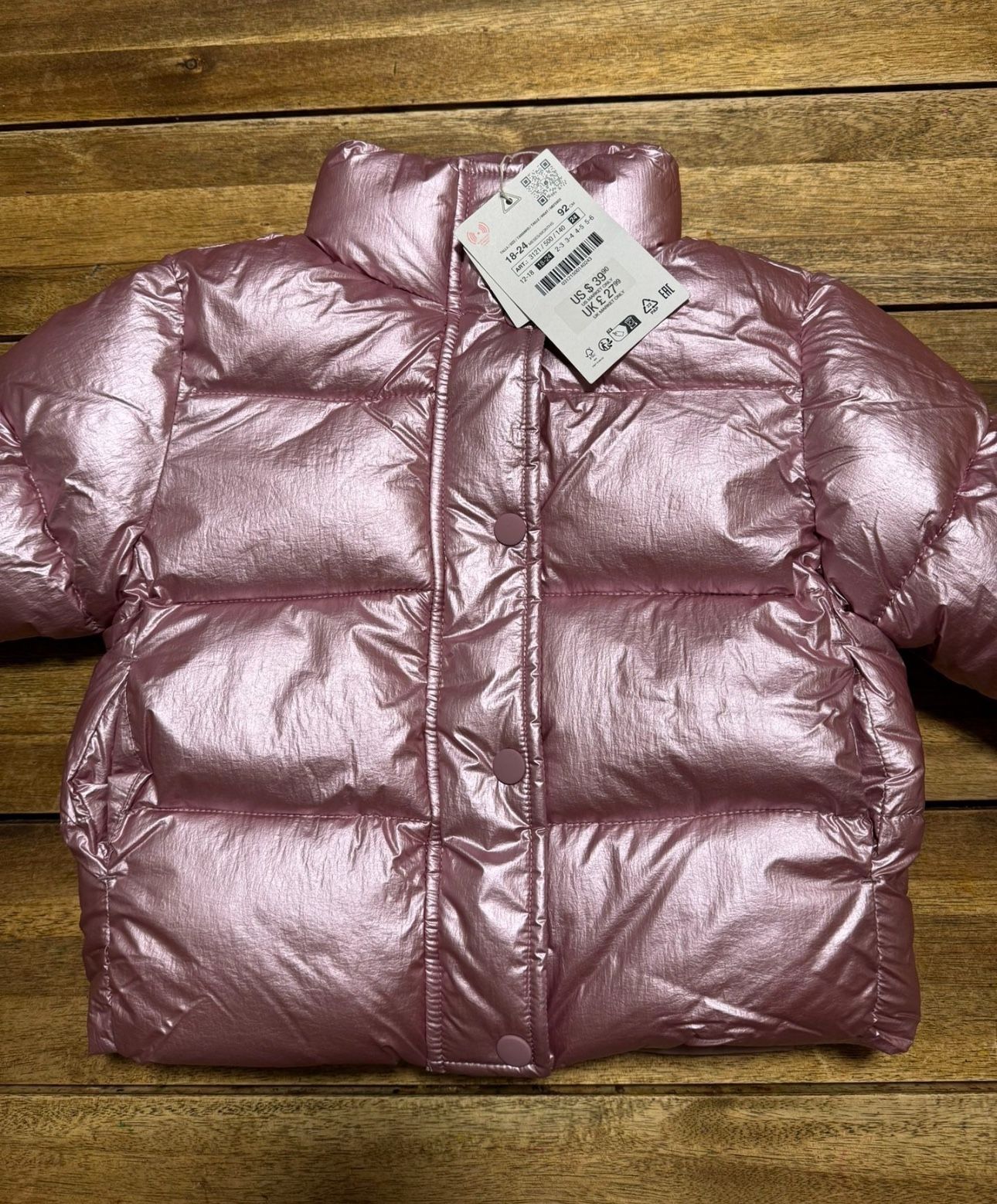 New. Zara Pink Jacket. Size 18/24m