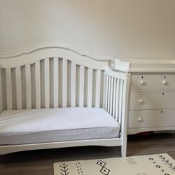 Matching Convertible Crib And Dresser Set