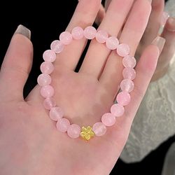 Little peach blossom pink crystal bracelet women‘s light luxury