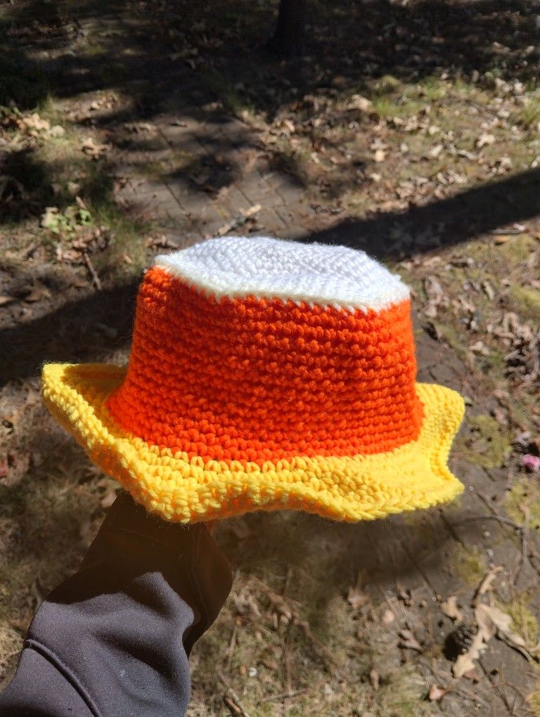 Crochet Candy Corn Bucket Hat