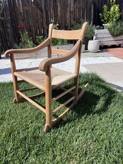 Beachy Blonde Oak Antique Rush Seat shaker rocking chair