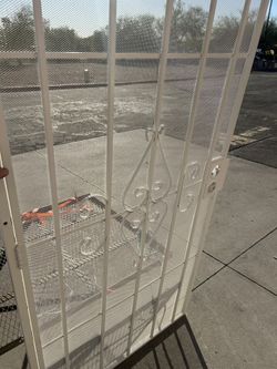 White Security Metal Screen Door