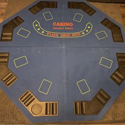 Felt Poker Table Top W/ Chips & Cards