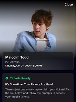 Malcolm Todd Concert Ticket – Petco Park