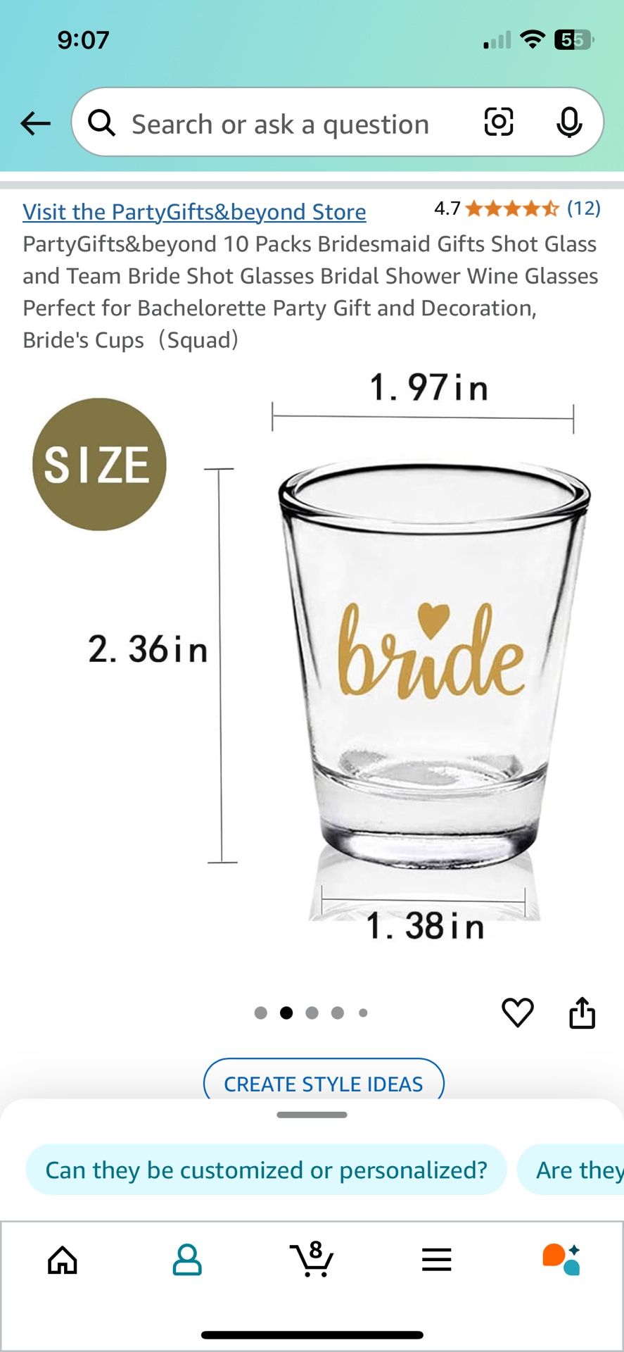 Bridal Party Shot Glasses