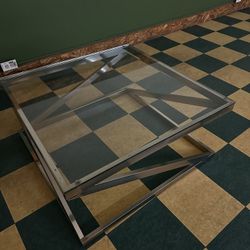Glass Coffee Table And Two End Tables 