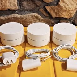 3 Pack Google Wifi Mesh Router  AC1200 White Powered Adapter 1.2 Gbps Speed