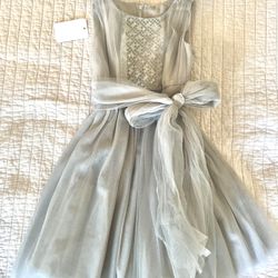 Girls Dress Size 7/8 In Silver, New