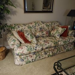 Floral sofa and Chaise lounge chair