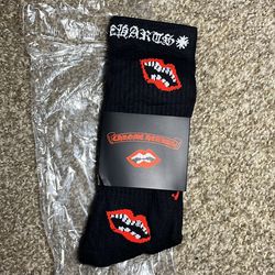 Black Chrome Heart Socks
