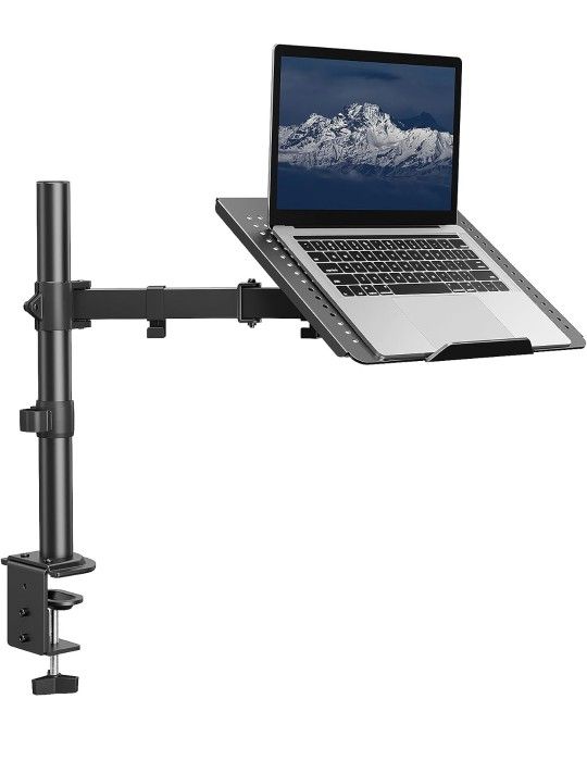 HUANUO Laptop Desk Mount - 17' to 32' Monitor Arm, Ventilated Tray, Fully Adjustable with Tilt, Swivel & Rotation, Holds up to 22 lbs