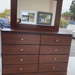 Eight drawers dresser “Rails “ with mirror