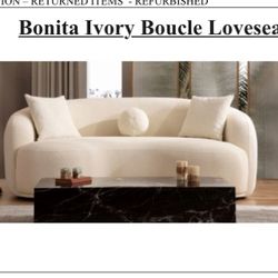 As İs / Bonita ivory Loveseat 