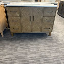 48” Bathroom Vanity In Dark Wood Color 