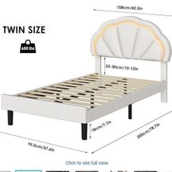 Two Twin Beds with LED Headboard – Modern & Stylish!