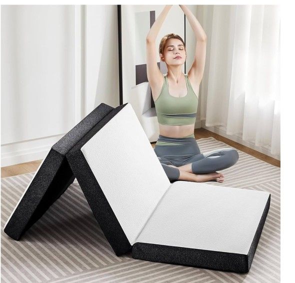 Olixis Trii Folding 4 Inch Full Memory Foam Mattress Brand New