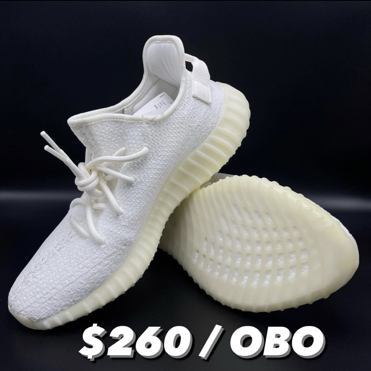 YEEZY 350 ALL WHITE CREME SIZE 9 FROM CHAMPS ARDEN