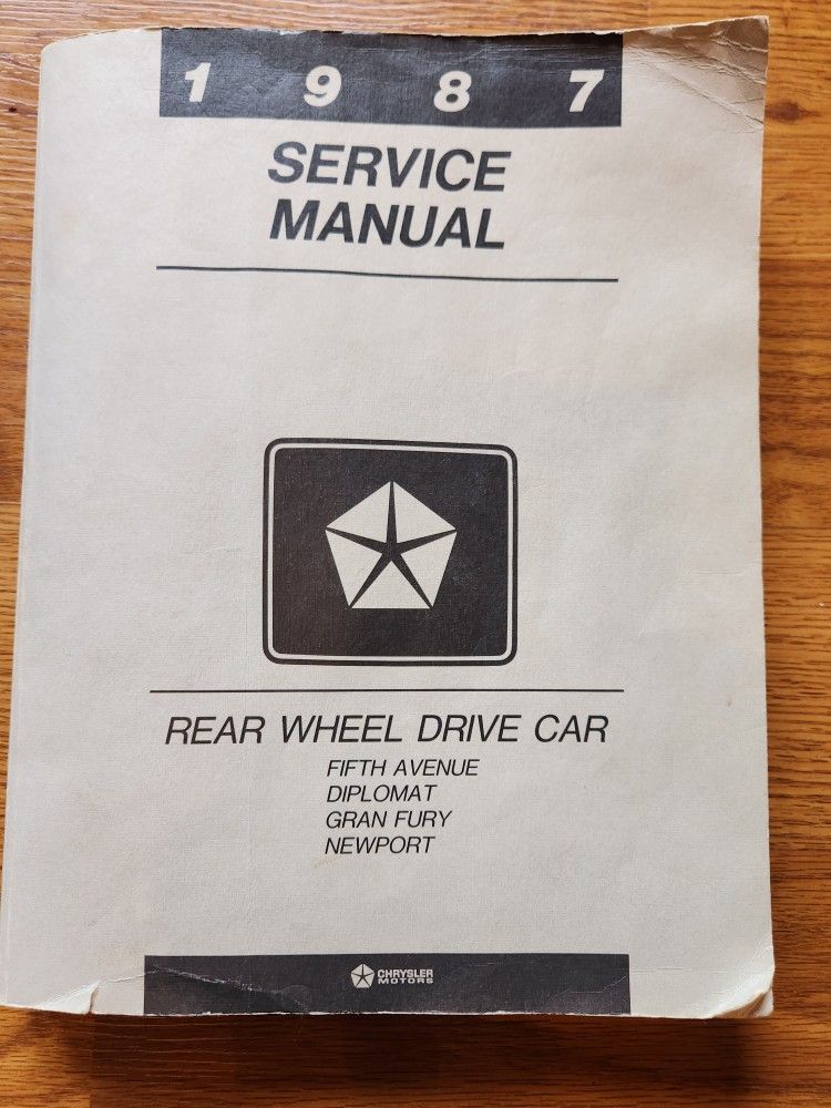 CHRYSLER 1987 Service Manual Repair Cars Auto Book Gran Fury Diplomat Cars