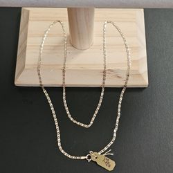 14k Gold Tri Color Necklace 20 Inch