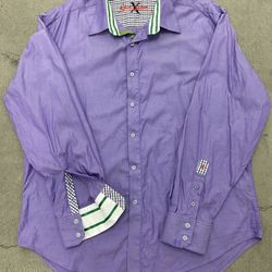 Robert Graham Men’s 2XL long sleeve purple shirt