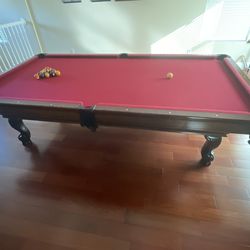 Solid Cherry 9’ Pool Table - Custom built w/Accessories