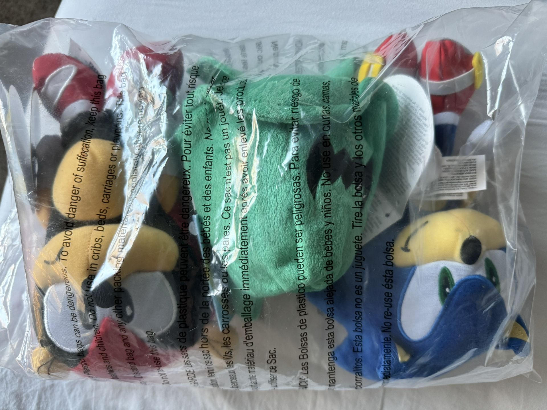 Sonic 9” Plush - 3 Pack. New
