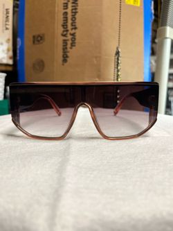 Oversized Shield Sunglasses Brown Gradient