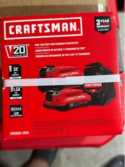 Brand New Craftsman V20 Battery & Charger Starter Kit (Factory Sealed)